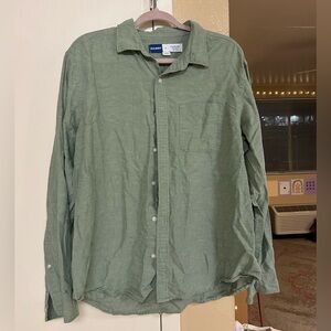 Old Navy Sage Green Linen Blend Shirt